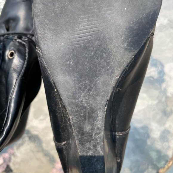 Black lace up wedge heels size 7 - Picture 2 of 4